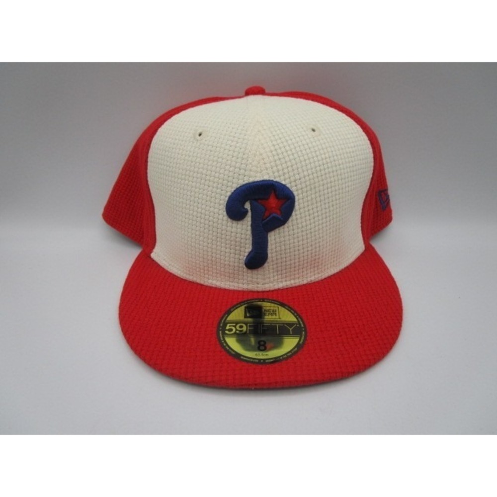 New Era 59Fifty Philadelphia Phillies Thermal Waffle Red White Size 8 Fitted Hat